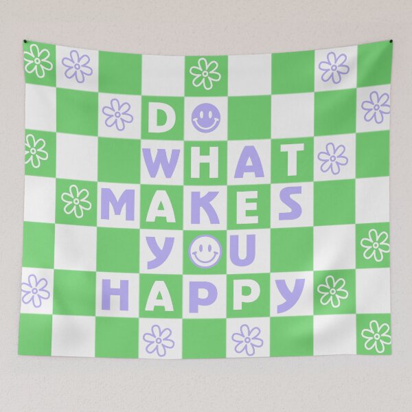 Item preview, do what makes you happy checkers - sage green/lilac designed and sold by Julia Santos.