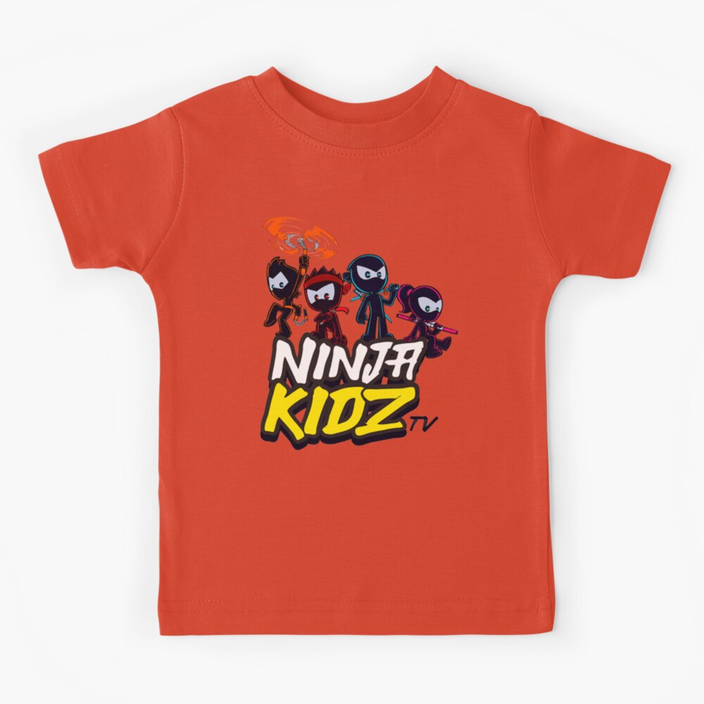 Ninja Kidz Cartoon Stripe Classic Tee - Orange Ninja© – Ninja Kidz TV