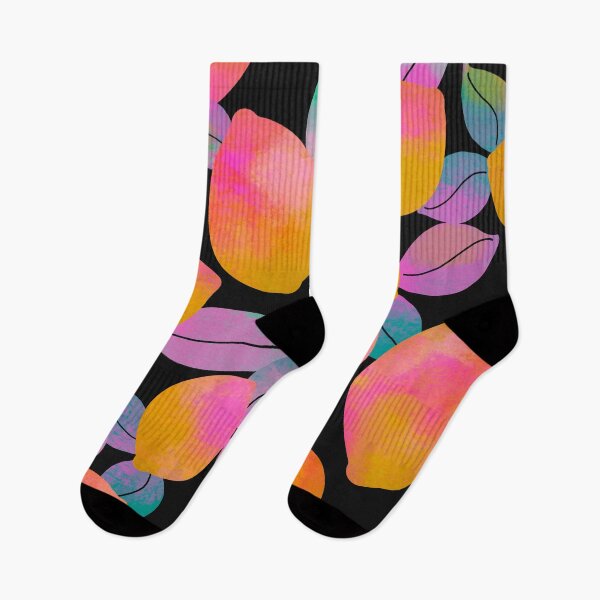 Item preview, Psychedelic Citrus Pattern in Black designed and sold by erikakcreates.