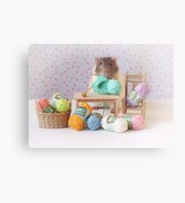 Snoozy wanted to knit ! Metal Print