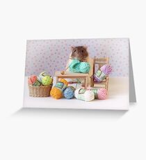 Snoozy wanted to knit ! Greeting Card