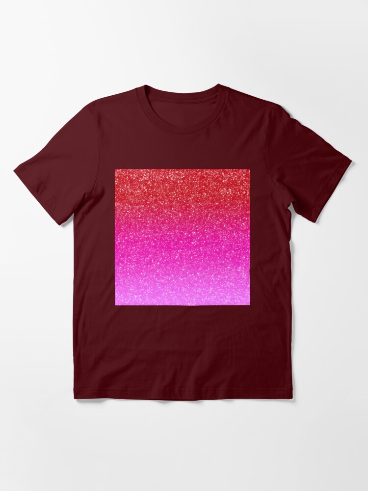 【PORTERNA】His Glitter T-shirt Red/Pink Glitter Gradient