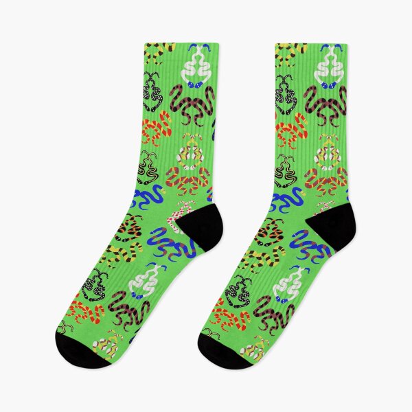 Item preview, Snakes in color on bright green background designed and sold by WildCanyon.