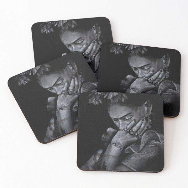 Item preview, Frida black and white acrylic painting designed and sold by Pilo Nomé.