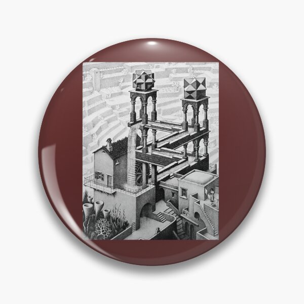 Item preview, Escher waterfall geometry geometric mathematic   designed and sold by MadebyLucys.