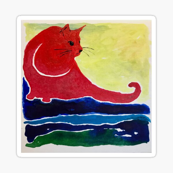 Georgia O'KeefFeline - Honoring the Great American Artist Georgia O'Keeffe Sticker