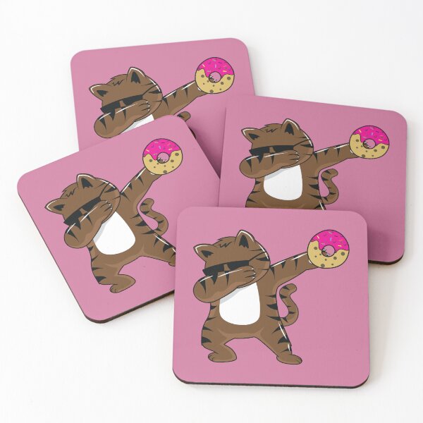 Item preview, Brown cat dabbing pose with donut designed and sold by Donutlovers.