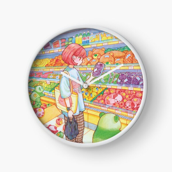 a cute fruit shop Clock