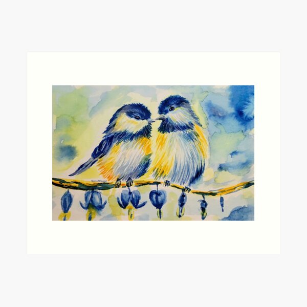 Ukraine Watercolor Birds Art Print