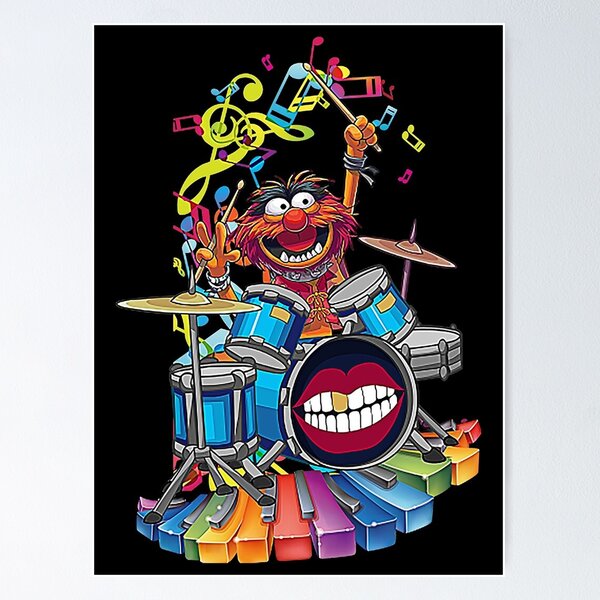 Vista previa del artículo con la obra «Baterista animal Póster», diseñado y vendido por jollydawn.