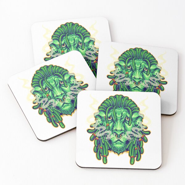 Item preview, Dreadlock Head Lion Mascot with Cannabis designed and sold by Romeo Store⭐⭐⭐⭐⭐.