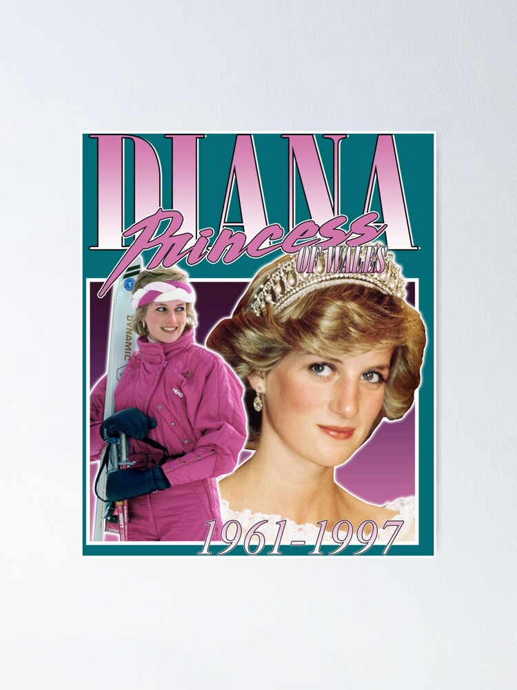 Diana Princess Of Wales 90s style Pink variant Poster for Sale