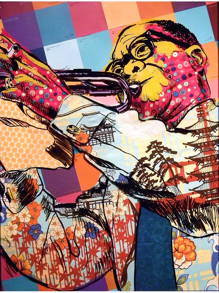 Aperçu 7 sur 7. Impression encadrée avec l'œuvre Louis Armstrong créée et vendue par dannydarr.