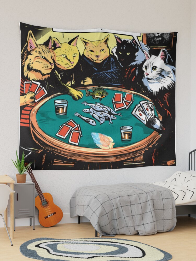 Cats playing poker discount tapestry