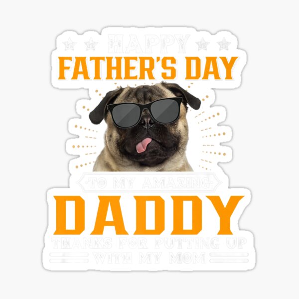 Vista previa del artículo con la obra «Feliz día del padre Pug Dog Dad Regalos para hombres», diseñado y vendido por sizzlingbitter6.
