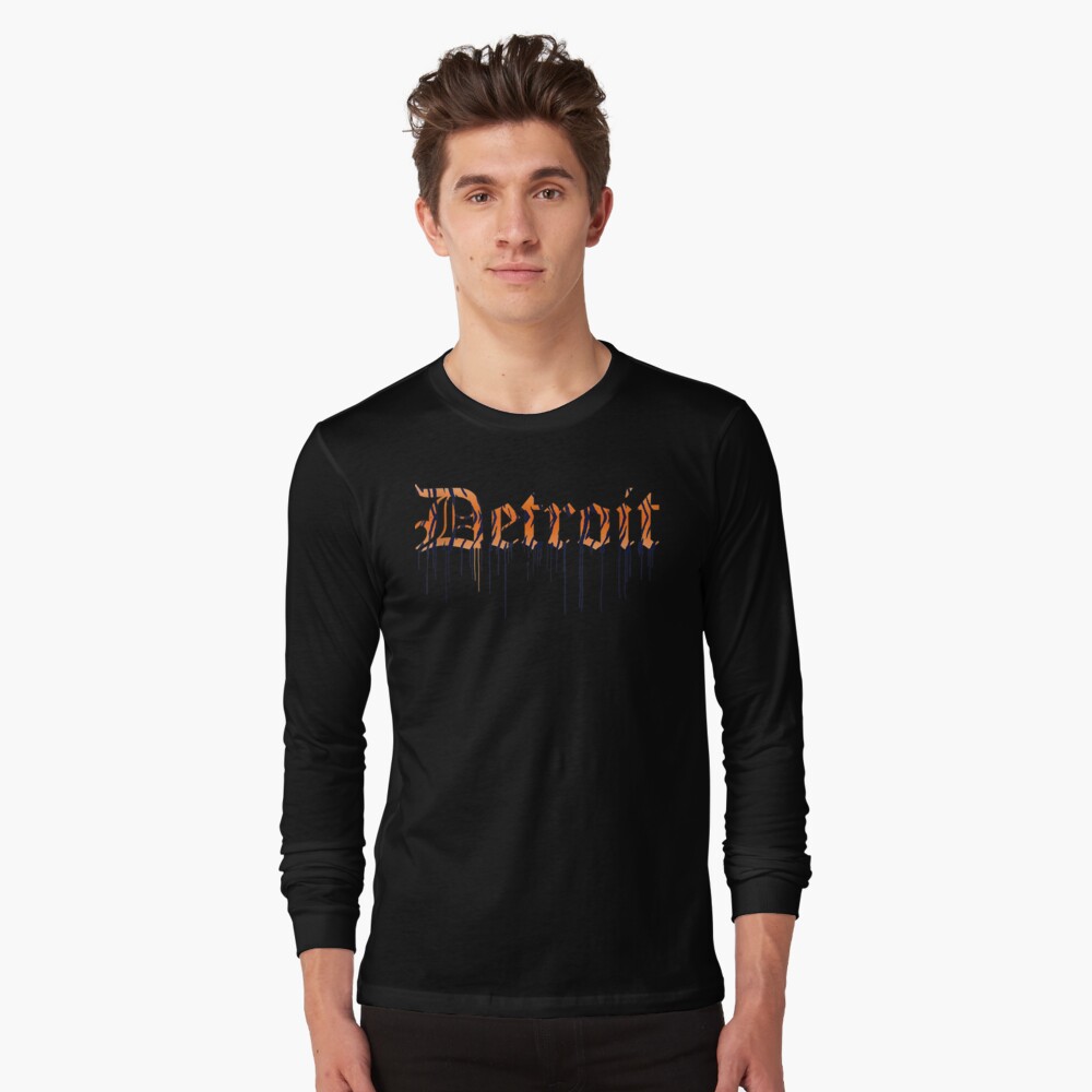 Detroit Tiger Paint Drip T-shirt, Detroit Apparel Raglan Baseball Tee