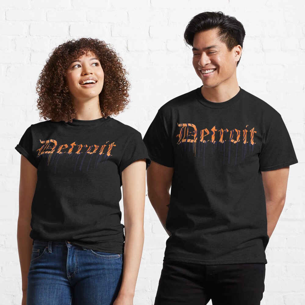 Detroit Tiger Paint Drip T-shirt, Detroit Apparel Raglan Baseball Tee