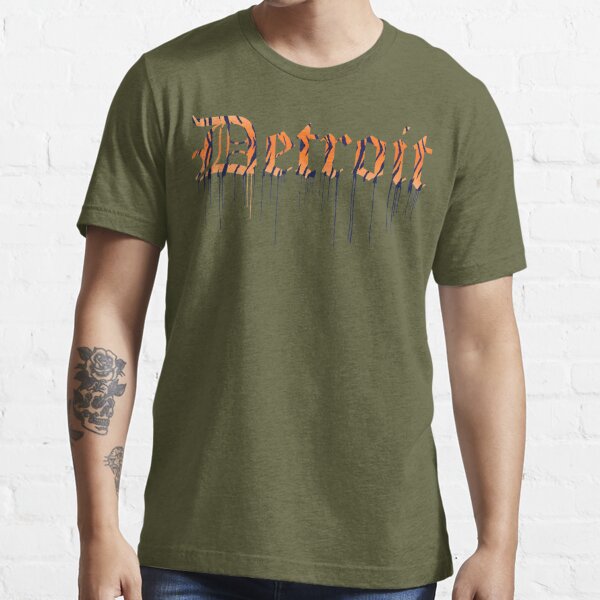 Detroit Tiger Paint Drip T-shirt, Detroit Apparel Raglan Baseball Tee