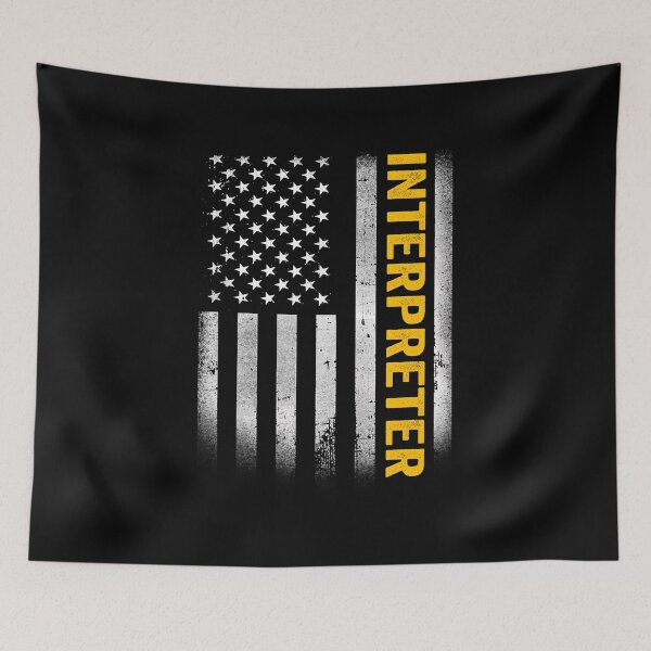 Item preview, interpreter Dad American Flag, Vintage USA interpreter American Flag, interpreter Dad Mens Womens Girls Christmas Fathers Day Gift designed and sold by xlnv.