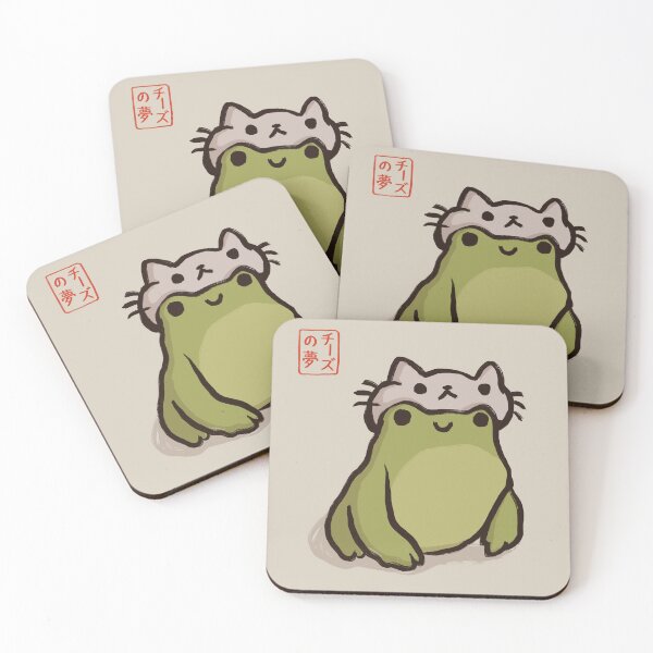Item preview, Green frog in a cat hat designed and sold by cheezup.