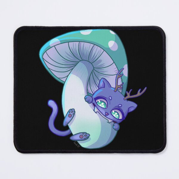 Item preview, Cute Mythical Cat Biting a Mushroom designed and sold by Cauliflander.