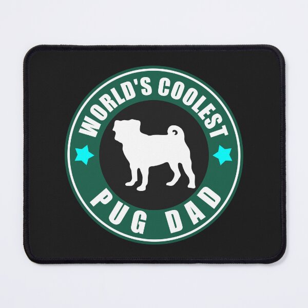 Item preview, World's Coolest Pug Dad Ever Mini Pug Silhouette designed and sold by Pugstuff.