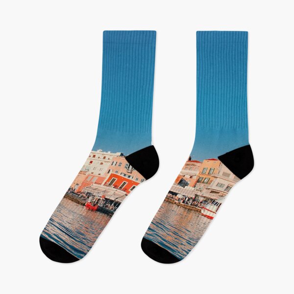 Item preview, Venetian harbor in Chania at blue hour, Crete, Greece designed and sold by MarionsArt.