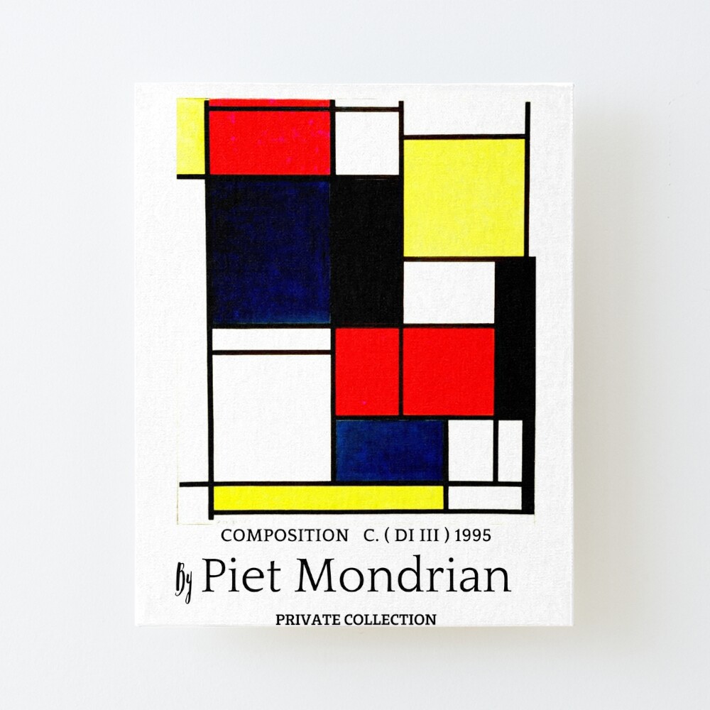 Impression Rigide Piet Mondrian Art Print Piet Mondrian Composition En Ovale Avec Plans De Couleur 1 1914 Piet Mondrian Wall Art Par Ansamart Redbubble