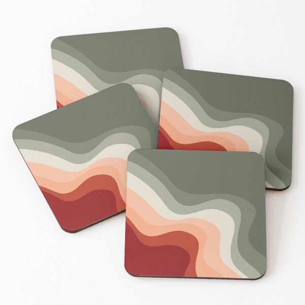 Item preview, Green and red retro style waves designed and sold by BattaAnastasia.