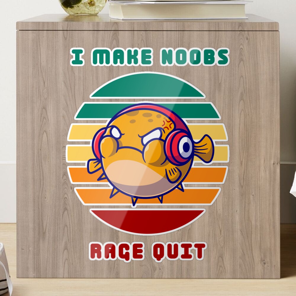 I Make Noobs Rage Quit - Fish With Headphones Sticker for Sale by  bsrishika