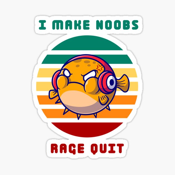 I Make Noobs Rage Quit - Fish With Headphones Sticker for Sale by  bsrishika