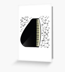 black grand piano icon Greeting Card
