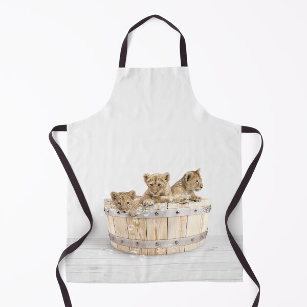 Item preview, Baby Lion in Wooden Bathtub Print, Baby Lions Bathing, Animals in Bathtub Art by Synplus designed and sold by synplus.
