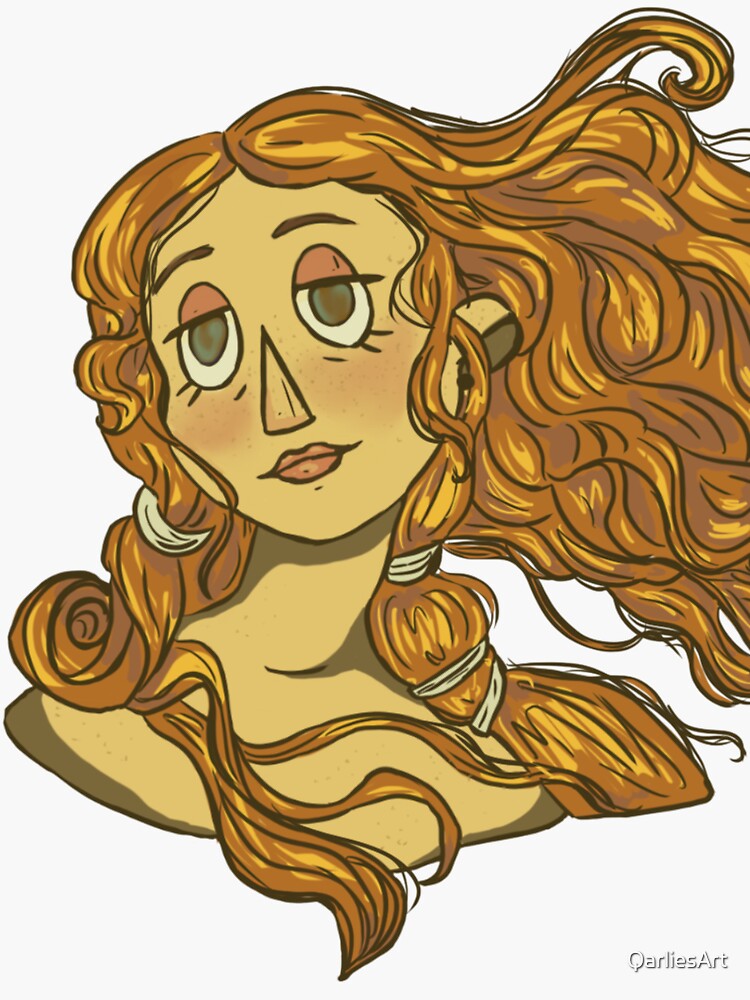Thumbnail 3 of 3, Sticker, Stylized Bust of Venus designed and sold by QarliesArt.