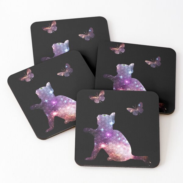 Item preview, Sacred Nebula Cat & Butterflies designed and sold by ChaosEmporium.