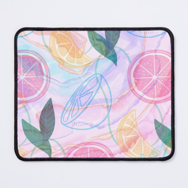 Item preview, pink and blue pastel marble lemon pattern designed and sold by Beeroclock.