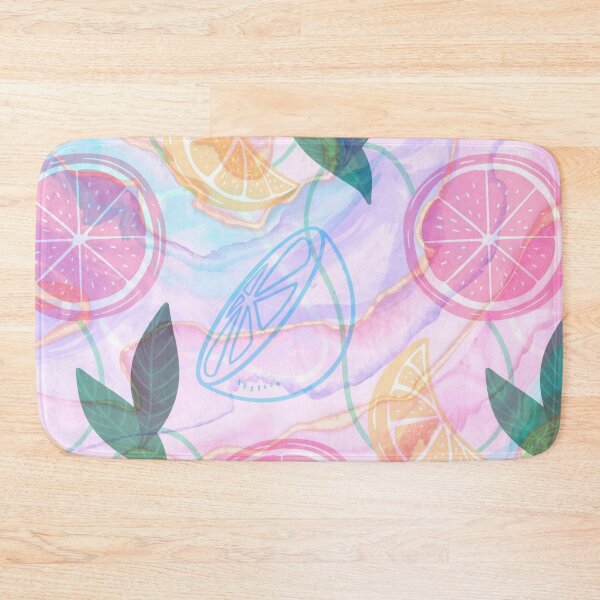 Item preview, pink and blue pastel marble lemon pattern designed and sold by Beeroclock.