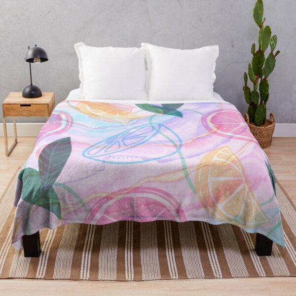 Item preview, pink and blue pastel marble lemon pattern designed and sold by Beeroclock.