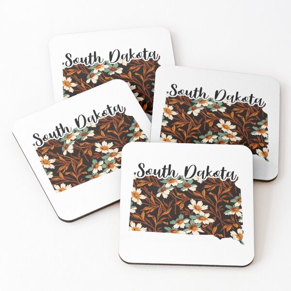 Item preview, Floral Map of USA States South Dakota - Map of South Dakota designed and sold by AmethystMurad.
