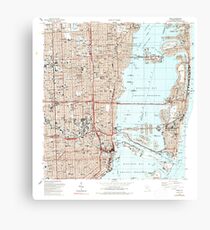 USGS TOPO Map Florida FL Miami 347455 1988 24000 Canvas Print