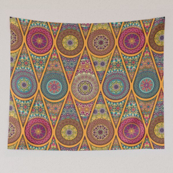 Item preview, Vintage patchwork with floral mandala elements designed and sold by Somberlain.