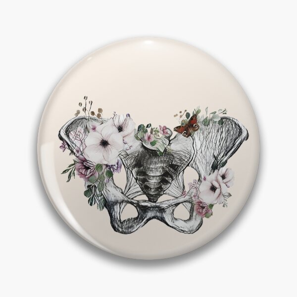 Item preview, Feminism, anatomy, anatomical art, draw, flowers roses, female bones of the pelvis designed and sold by Collagedream.