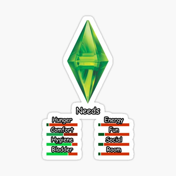 Plumbob Needs Of An Introvert Inspired By The Sims Essential Sticker For Sale By Hunerpohlj