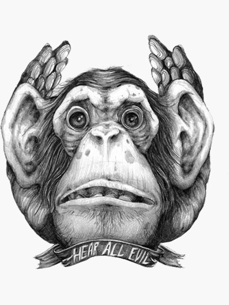 "Silent Monkey" Sticker for Sale by TownCraft | Redbubble