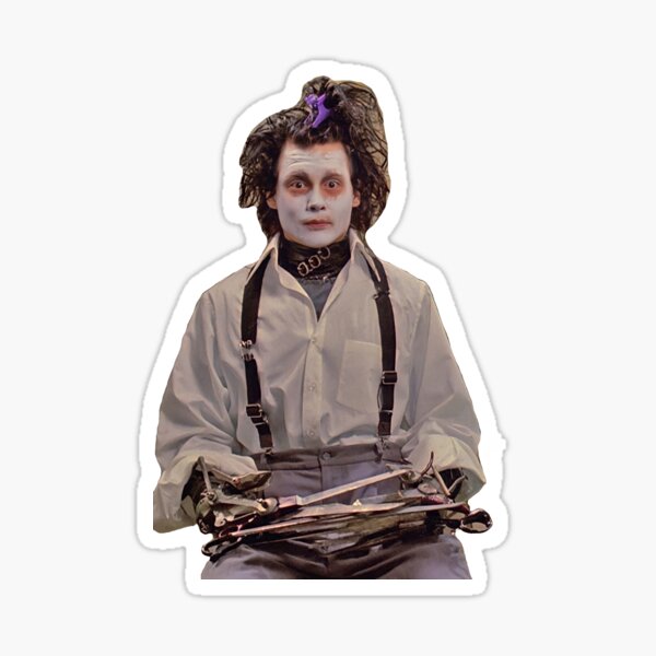 Edward Scissorhands with face mask Sticker