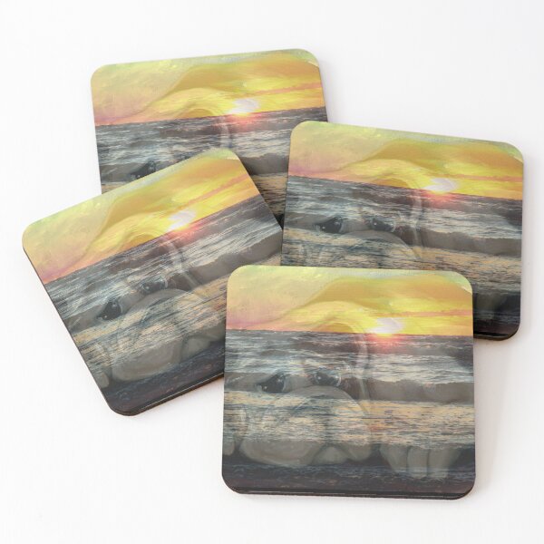 Item preview, Mixed Media: Sunset, seascape and oil painting, photo and painting by Marina Daniluka designed and sold by MariDaniArt.