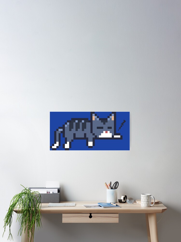 Pixel art cute cat Sleeping Poster for Sale by Robibahroni