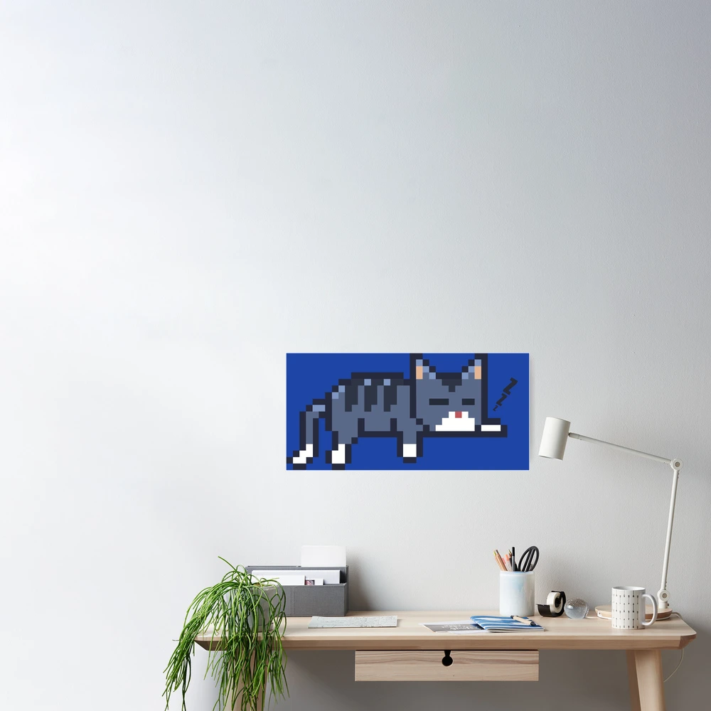 Pixel art cute cat Sleeping Poster for Sale by Robibahroni