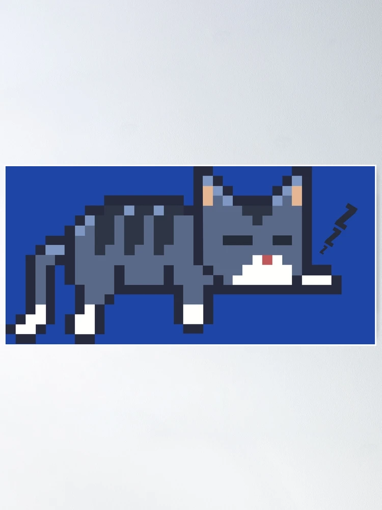 Pixel art cute cat Sleeping Poster for Sale by Robibahroni