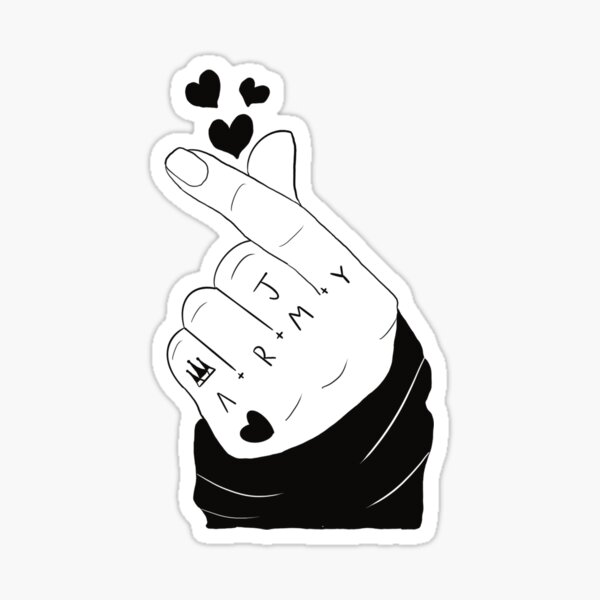 Jungkook hand heart Sticker